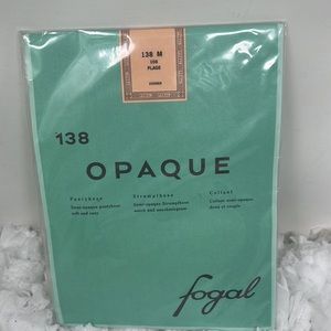 Fogal 138 OPAQUE 30 DEN  Pantyhose Women’s Medium Plage Made In Switzerland